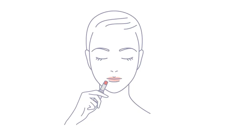 MY LUCENT LIP 塗布イメージ リップを唇にのせる様子