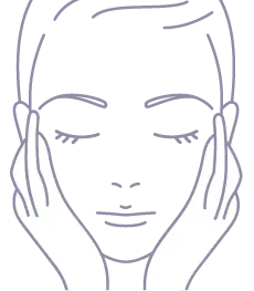 ハンドプレスで肌に密着させるイメージ