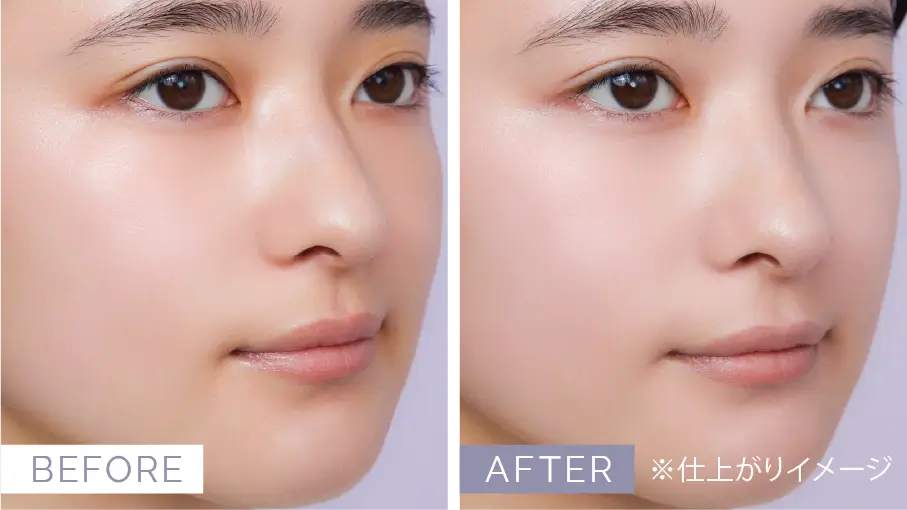 SKIN FILM PORE BASE 使用前後の比較 フラットな仕上がり