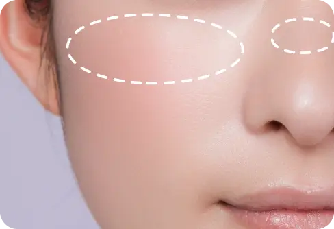 SKIN HUG CHEEK 02 SUNNY GLACE 塗り方イメージ